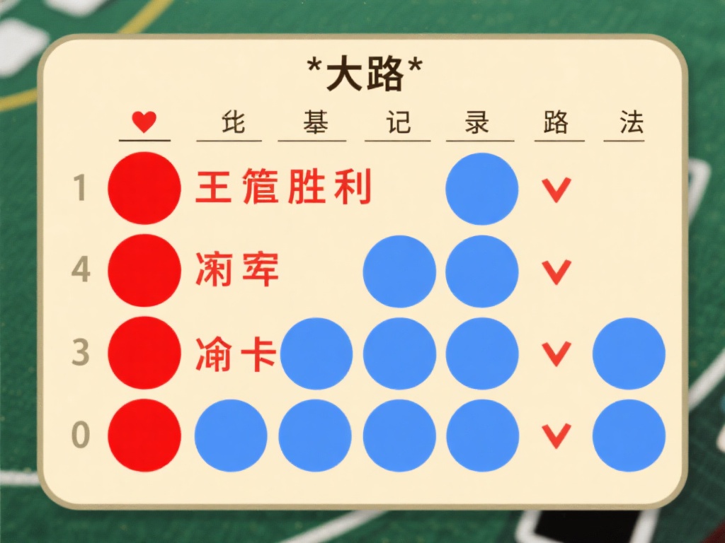 *大路：*这是最基本的记录路法，用直观的方式记录庄