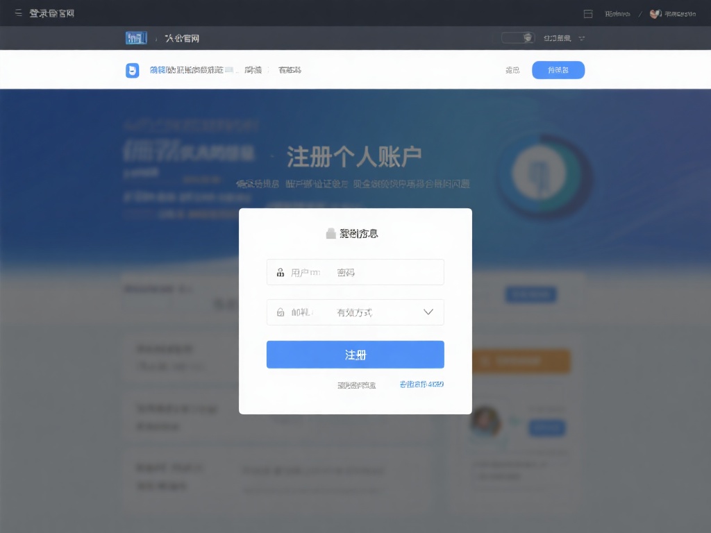 注册个人账户
登录官网后，您需要点击注册按钮填写